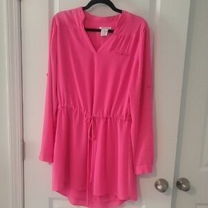 Vantarsi Hot Pink Mini Dress.  Lined. SZ L